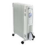 Cumpara ieftin Radiator pe ulei portabil, digital, 2000 W, alb/argintiu