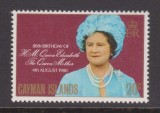 Insulele Cayman 1980 - Regina mama, regalitate britanica, neuzat