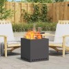 vidaXL Cuptor Foc Exterior Negru 48x48x50cm Otel, Focar Gradina Terasă, Rezistent Rugină Căldură