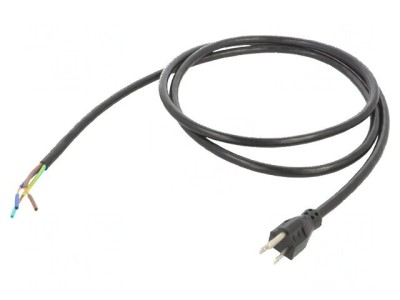 Cablu de alimentare NEMA 5-15, 3x14AWG, 2m, negru foto