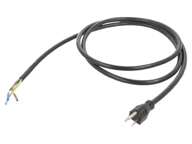Cablu de alimentare NEMA 5-15, 3x14AWG, 2m, negru