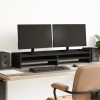 Suport monitor, negru, 100x24x16 cm, lemn prelucrat