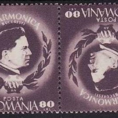 C2620 - Romania 1946 - Enescu tete-beche neuzat,perfecta stare