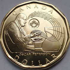 1 Dollar 2022 Canada, Celebrating Oscar Peterson, unc, normala