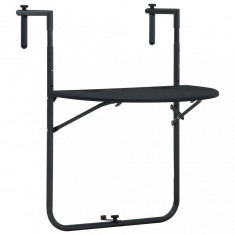 vidaXL Masă balcon suspendată negru 60x64x83,5 cm plastic aspect ratan