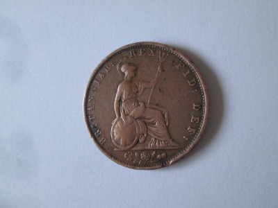 Rara! Marea Britanie 1/2 Penny 1837 William IV foto