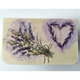 Cutiuta din lemn, cu lavanda 10x6x4.5 cm - model 6