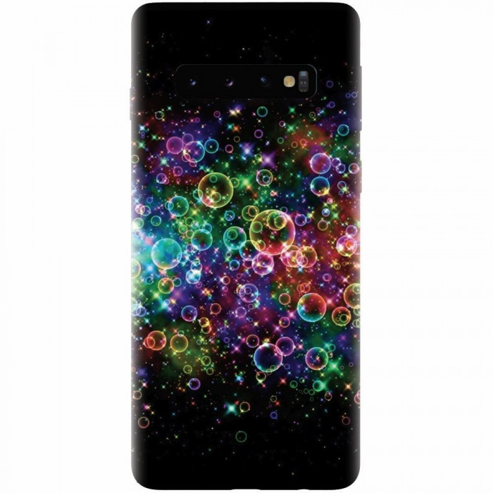 Husa silicon pentru Samsung Galaxy S10, Rainbow Colored Soap Bubbles