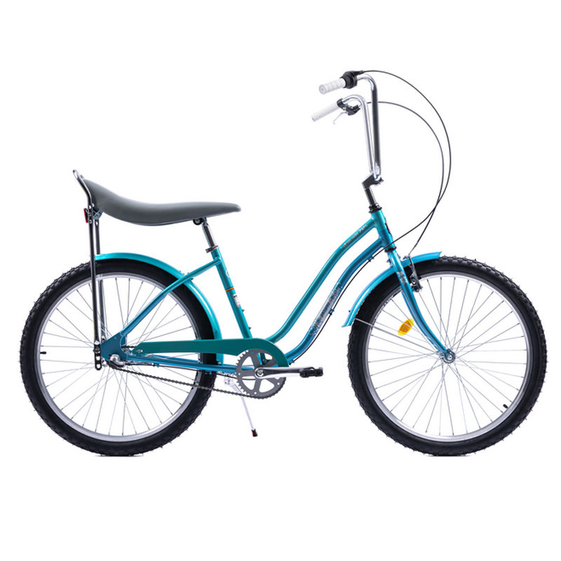 Bicicleta Pegas Strada, 26 inch, 3 viteze, furca fixa, cadru aluminiu,  spite otel, V-brake, schimbator shimano, Turcoaz | arhiva Okazii.ro