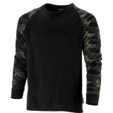 Tricou Bumbac Cu Maneca Lunga / Negru-camuflaj - L