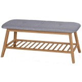 Suport pantofi HM ST15, 100x30x44 cm, gri/natur