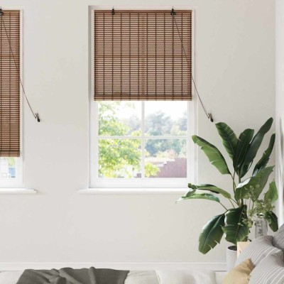 vidaXL Jaluzea pentru Fereastră Geometric Maro 80 x 220 cm Bambus 42006913 foto