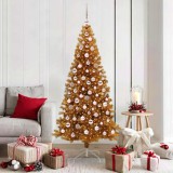 vidaXL Brad de Crăciun cu 300 LED cu suport Auriu 180 cm PET 3396627