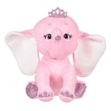 Elefant de plus cu coroniță sclipitoare, 32 cm, roz, CMCLASS