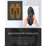 Negru - Sireturi elastice silicon, functie NO TOUCH, Pantofi Eleganti, 3MM, MODERATE, SIRETILA