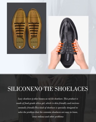 Negru - Sireturi elastice silicon, functie NO TOUCH, Pantofi Eleganti, 3MM, MODERATE, SIRETILA foto