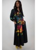 Rochie Maxi Dama Dragonfly Multicolor, Buzunare, Maneca Lunga, Marime Unica (S-XL), Poliester/Elastan, Fabricata in Italia