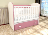 Patut cu leganare MyKids Diana 1 cu lat. culisabila Alb-Roz D120 GreatGoods Plaything