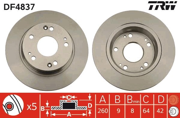 TRW DF4837 Disc frana