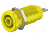 Conector banană 4mm soclu 24A 1kV galben nichelat ST&Auml;UBLI