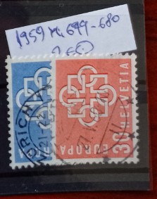 TS21 - Timbre serie - Elvetia - Helvetia 1959 Mi699-680
