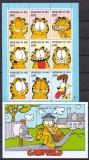 Mali 1999 desene animate non Disney Garfield MI 2187-2195 (klb)+ bl. 129 MNH