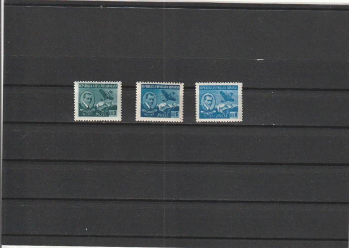 ROMANIA 1950 LP 269 AUREL VLAICU SERIE MNH NESTAMPILATA