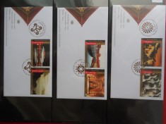 ONU-PATRIMONIUL MONDIAL ,CHINA-SET 3 FDC ALE CELOR 3 ADMINISTATII POSTALE foto