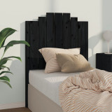 Tăblie de pat, negru, 81x4x110 cm, lemn masiv de pin, vidaXL