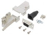 Conector D-Sub 9 PIN Mamă Unghi 45&deg; Lipire Pe Cablu Gold Flash