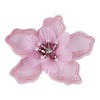 Floare textila cu margele pentru decorare haine, diametru 8 cm, Roz antic