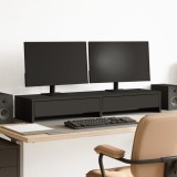 VidaXL Suport monitor cu sertare, negru, 100x27x15 cm, lemn prelucrat
