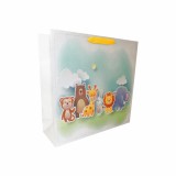 SET 10 pungi de cadou patrate, 24x24x10 cm, model ANIMALUTE