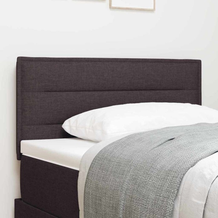 vidaXL Tăblie de pat design linii, maro &icirc;nchis, 90 cm, textil
