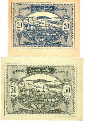 !!! AUSTRIA - LOT NOTGELD WALLERN 1920 - UNC / CELE DIN IMAGINE foto