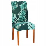 Husa pentru scaun, marime universala, poliester si spandex, verde cu model floral Household NewTrend