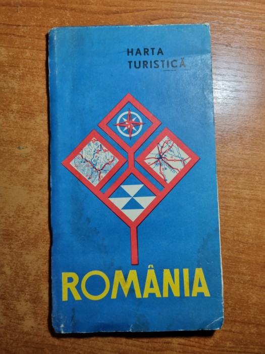 harta turistica a romaniei - anii &#039;70 - dimensiuni 92/67