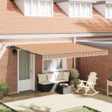 vidaXL Marchiză retractabilă automată cu dungi LED multicolore 400x350 cm