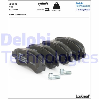 DELPHI LP1727 set placute frana,frana disc foto