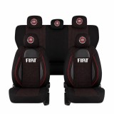 Set Huse Scaune Universale Racing Negru Personalizate cu Fiat