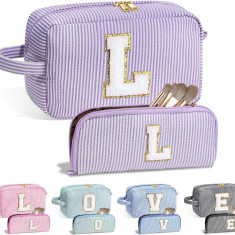 LIFE Personalizat Mare Cute Roz Machiaj Geantă - Inițial Cosmetic Travel Bag Lar