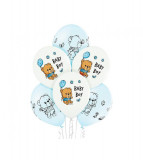Set 6 baloane Cute Baby Boy alb albastru 30 cm