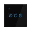 Resigilat Intrerupator Smart Touch Techstar®, Wireless 2.4GHz, Dimmer, Sticla Securizata, Design Modern, Iluminare LED, 1 Faza, cu NUL, Negru