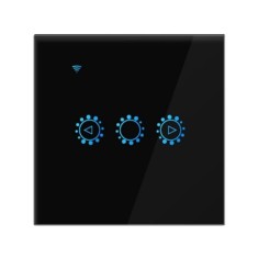 Resigilat Intrerupator Smart Touch Techstar&reg;, Wireless 2.4GHz, Dimmer, Sticla Securizata, Design Modern, Iluminare LED, 1 Faza, cu NUL, Negru