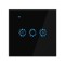 Resigilat Intrerupator Smart Touch Techstar&reg;, Wireless 2.4GHz, Dimmer, Sticla Securizata, Design Modern, Iluminare LED, 1 Faza, cu NUL, Negru