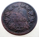 F.261 AUSTRIA 5/10 KREUZER 1860 E RARA, Europa, Cupru (arama)