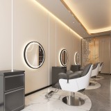 Consola de coafură consola de frizerie consola de cosmetică oglindă LED cu ramă de aluminiu 60x60 PRO