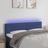 Cumpara ieftin Tăblie de pat cu LED, albastru, 144x5x78/88 cm, textil