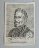 Johannes Dousa gravura veche, Portrete, Cerneala, Altul