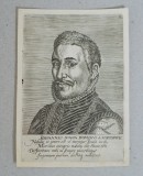 Philips Galle &quot;Portretul lui Johannes Dousa&quot; gravura veche cca 1572, Portrete, Cerneala, Altul